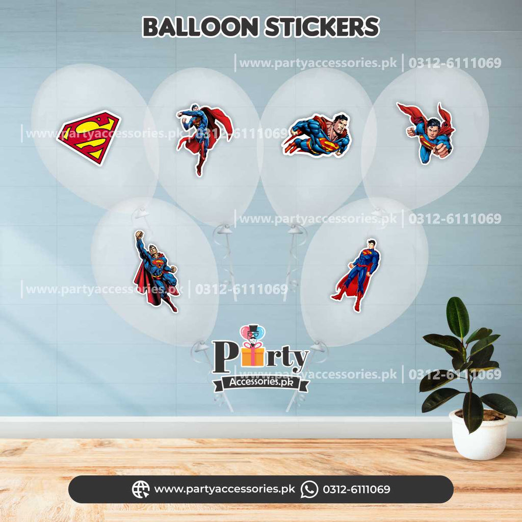superman theme customized balloons stickers 