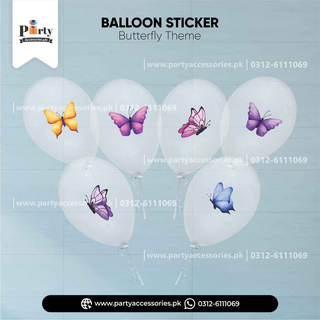 Transparent Balloons with Butterfly Theme Stickers