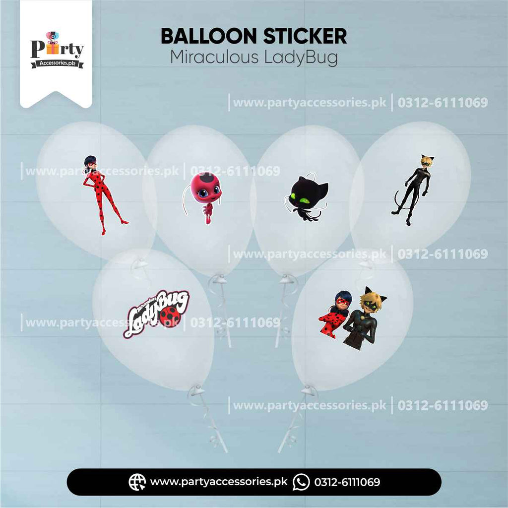 Miraculous ladybug theme transparent balloons with stickers  