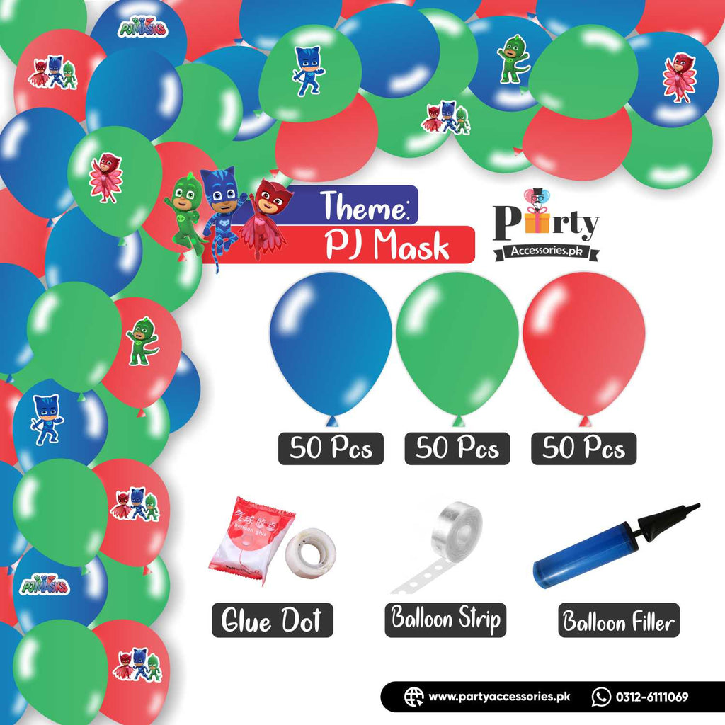 PJ Mask theme colors Balloon Arch Set Garland With stickers 