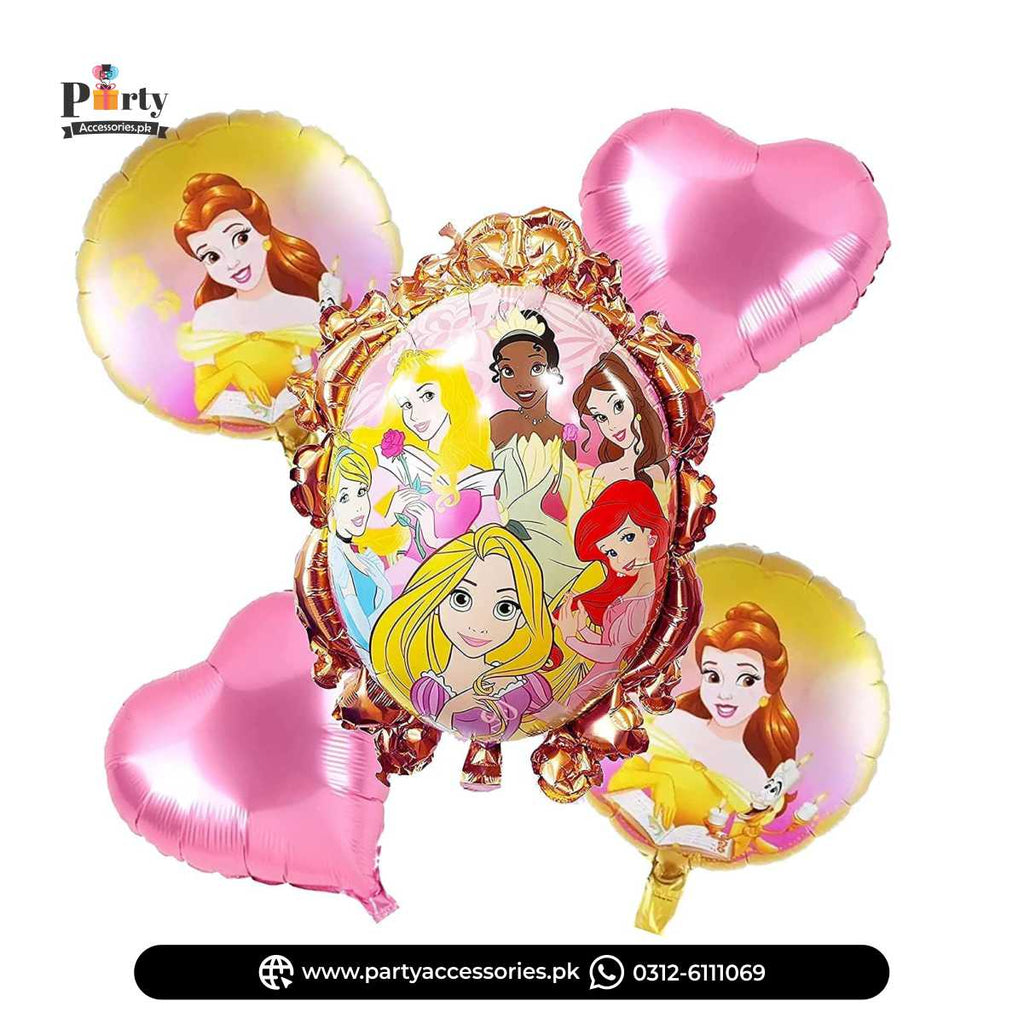 Belle Disney Princess Birthday Exclusive Foil Balloons Set of 5 pcs
