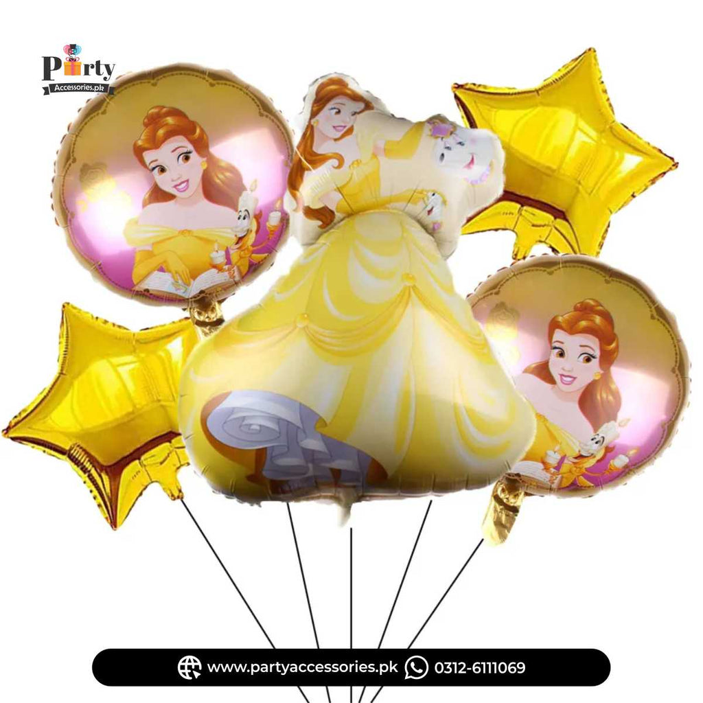 Beauty and the beast belle princess foil balloons set 
