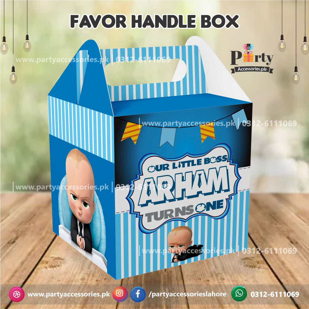 customized goody boxes in boss baby theme 