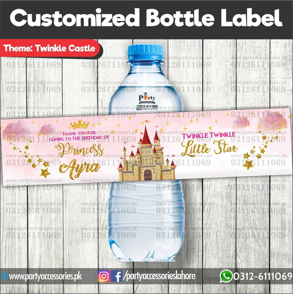 Disney princess theme customized bottle label Wraps for Party decoration 