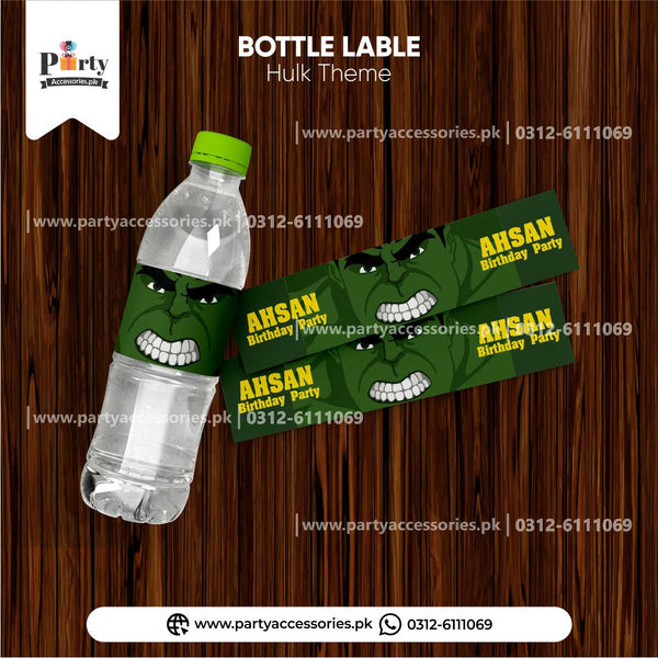 hulk theme customized bottle labels