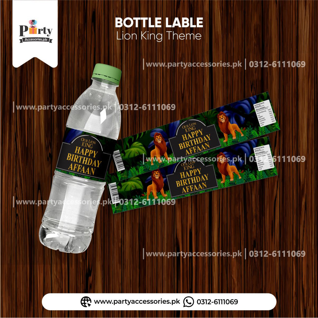 Lion King theme table decoration Customized Bottle Label wraps 