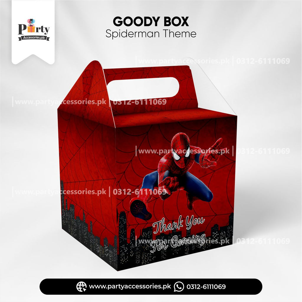 spiderman theme customized favor / goody boxes 