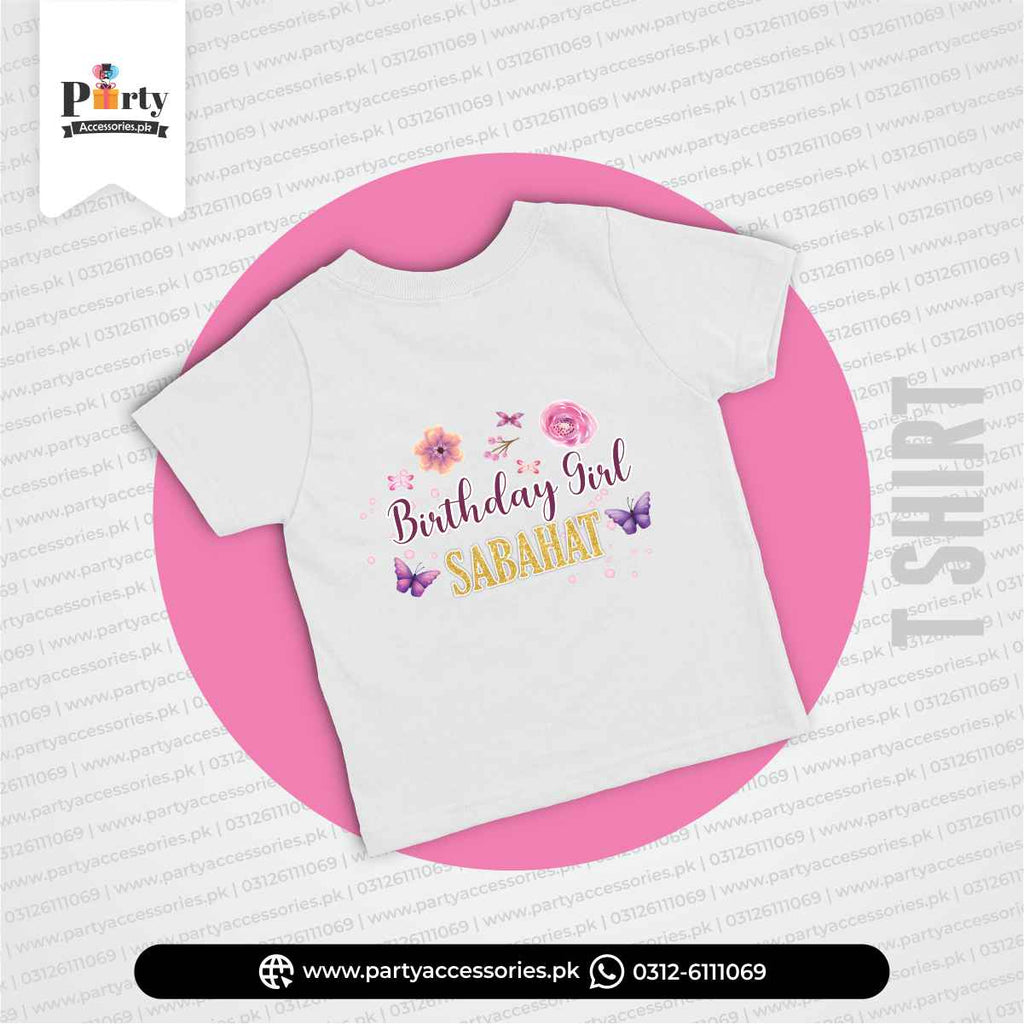 Butterfly Theme Birthday Customized T-Shirt For Birthday Kids Celebration