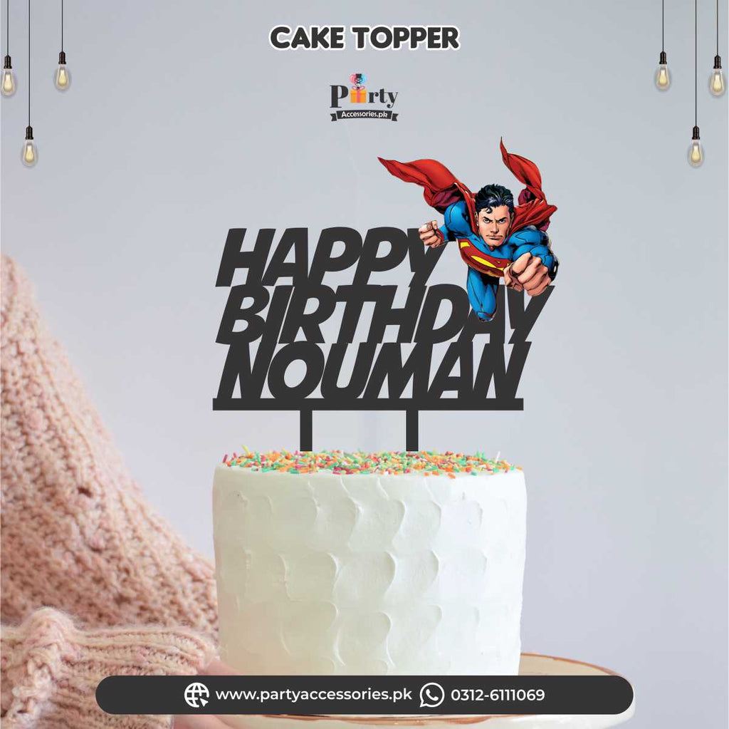 SUPERMAN THEME CUSTOMIZED CAKE TOPPER 