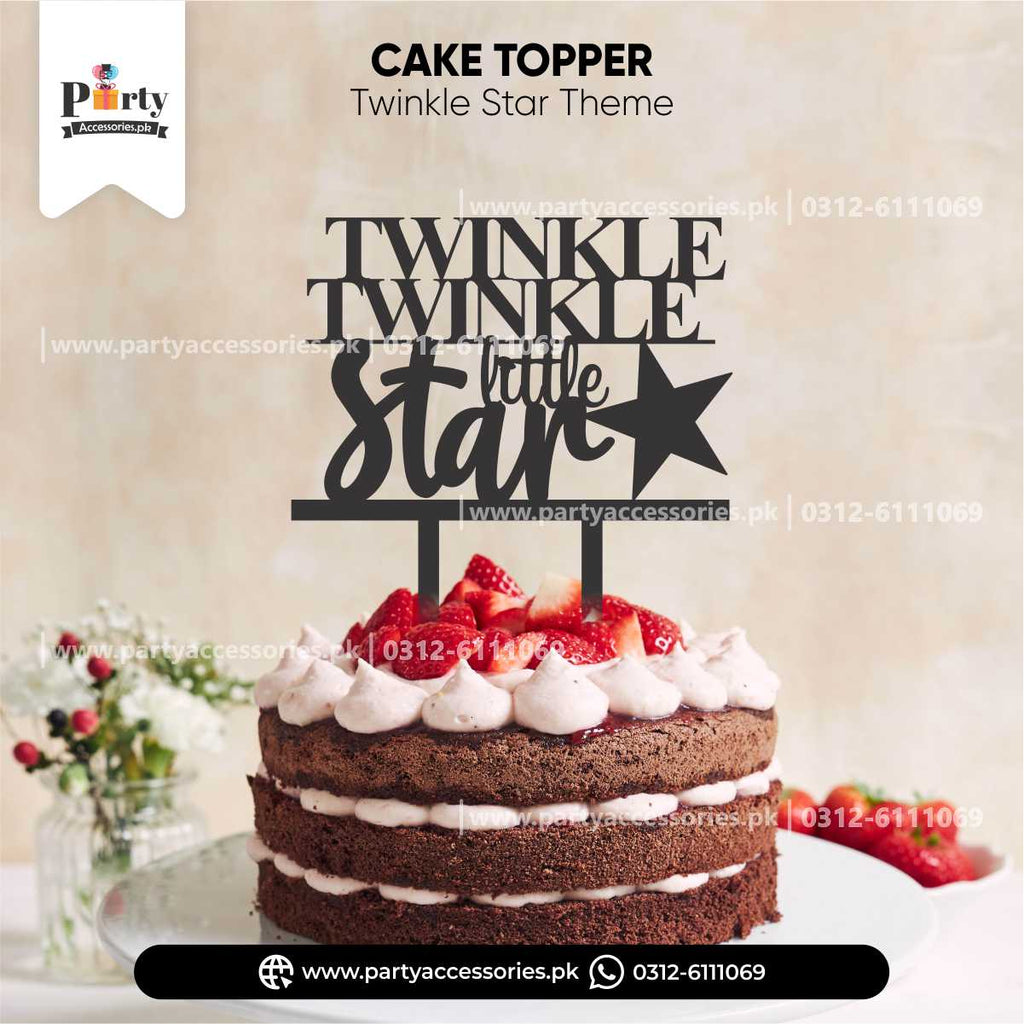 Customized Wooden Cake Topper In Twinkle Star Theme