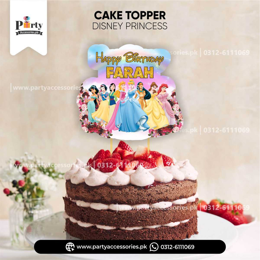 Disney princess theme card cake topper 