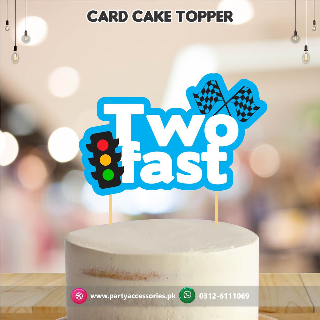 Customized Two Fast theme birthday cake topper