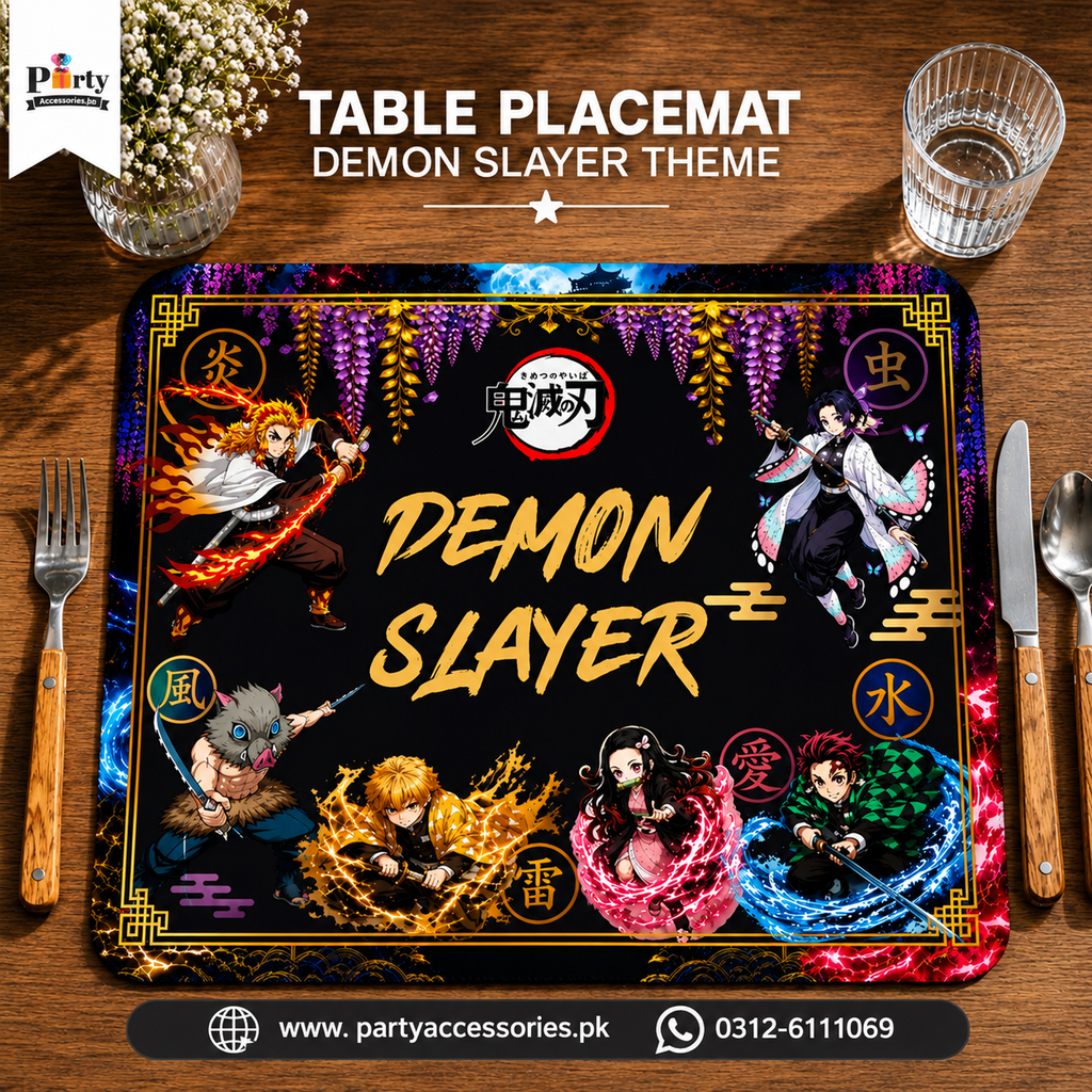 Demon Slayer Theme Party Table Placemats
