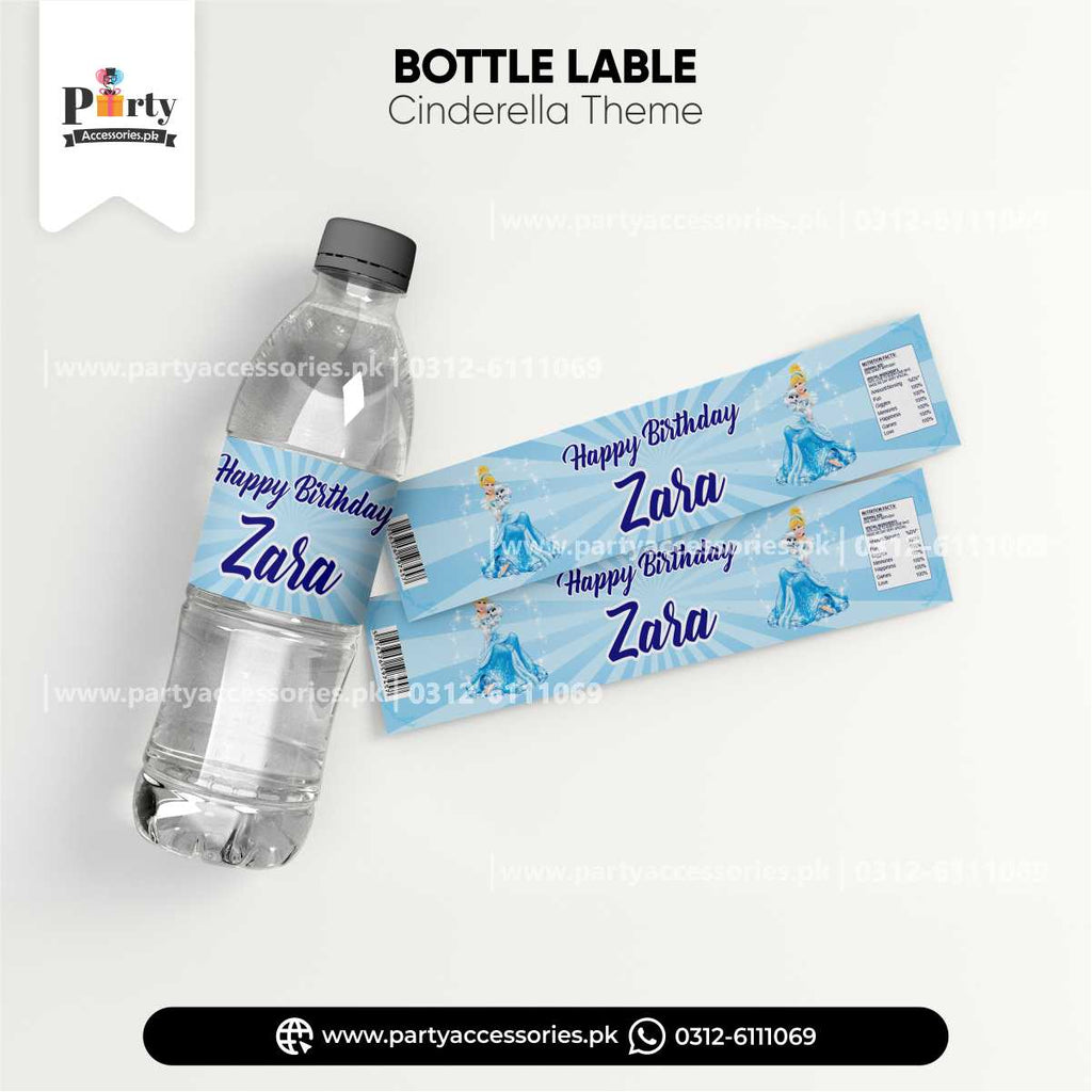 Cinderella Theme Customized Bottle Labels for Birthday Drink Decoration