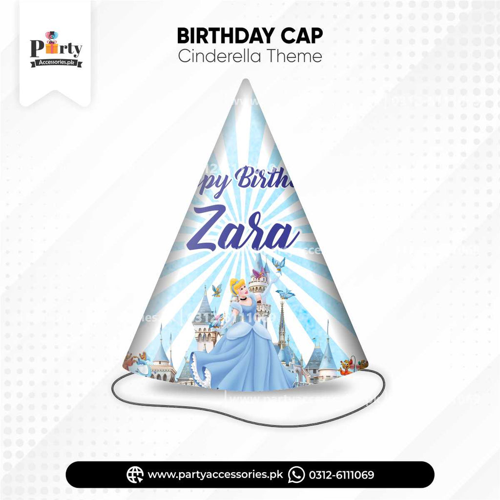 Cinderella Theme Customized Party Cone Caps for Birthday Party Celebration