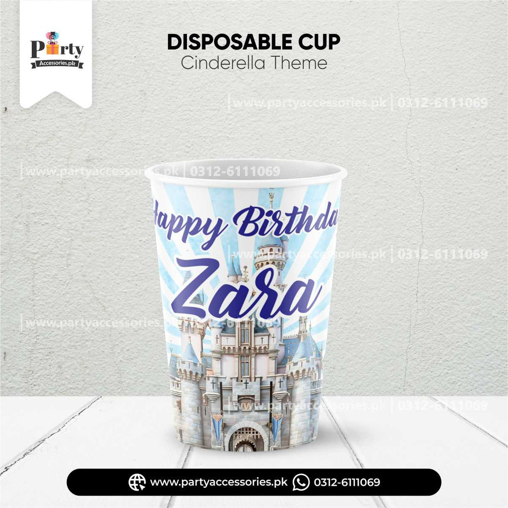 Cinderella Theme Customized Disposable Cups for Birthday Party Drink Decoration