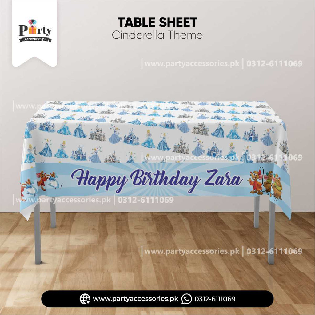 Cinderella Theme Customized Table Top Sheet for Birthday Table Decorations