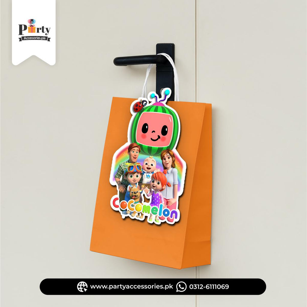 Cocomelon theme birthday party goody bags