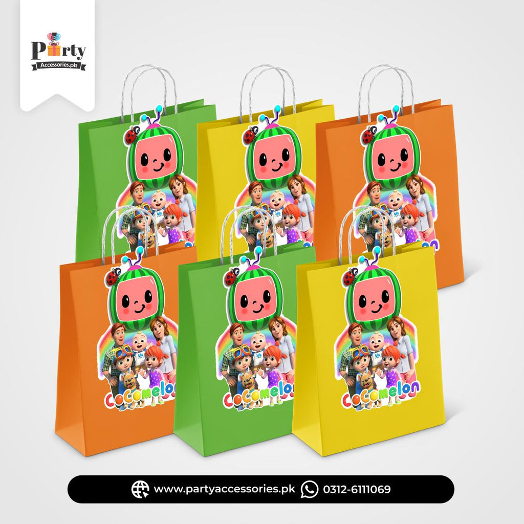 Cocomelon Theme Birthday Goody Bags | Premium Party Favors 6 pcs Pack