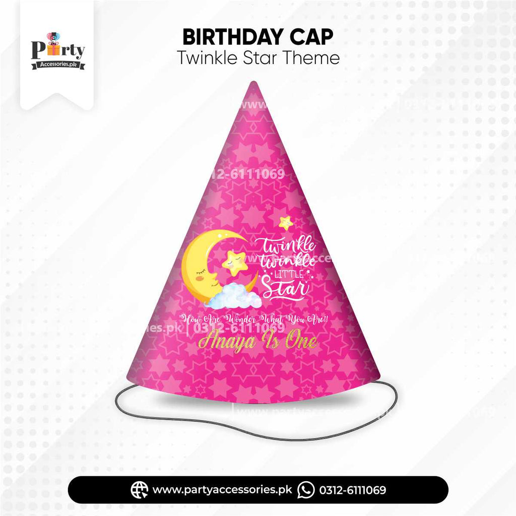 Customized Cone Shape Caps In Twinkle Star Girl Theme