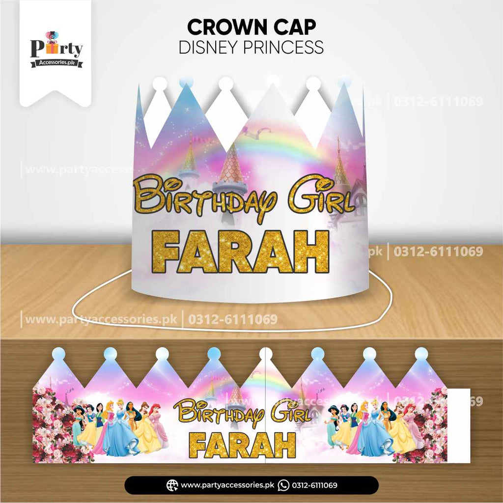 Disney princess theme decorations | Customized Crown Cap in for the birthday boy