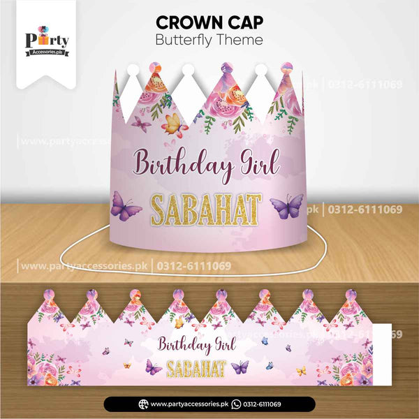 Customized Crown Cap in Butterfly Theme