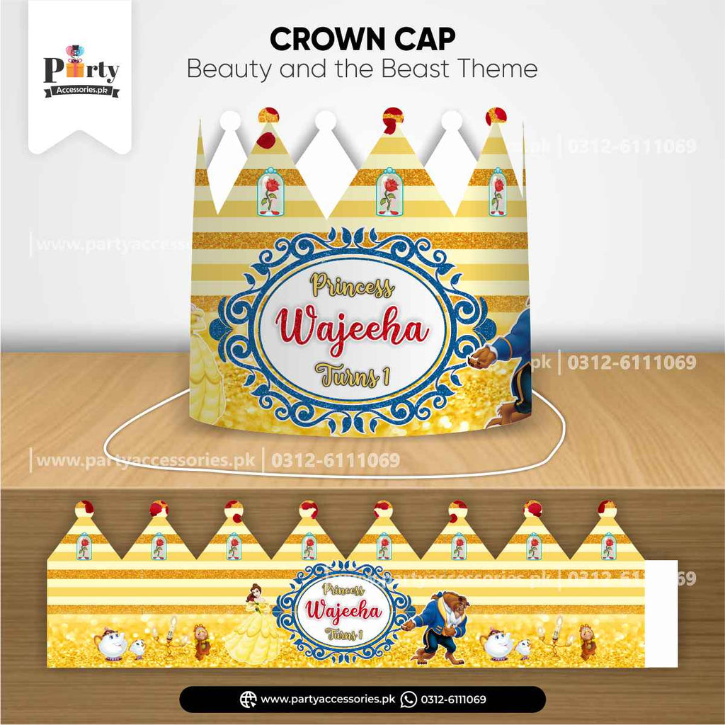 Beauty and the Beast Theme Birthday Crown Cap
