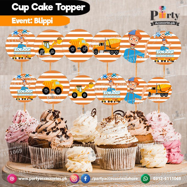 Cupcake toppers blippi theme 