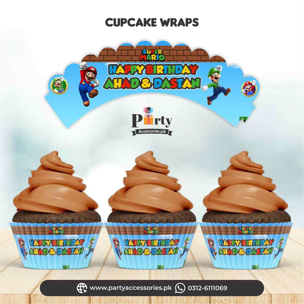 Super Mario theme Cupcake wraps (8 pcs)
