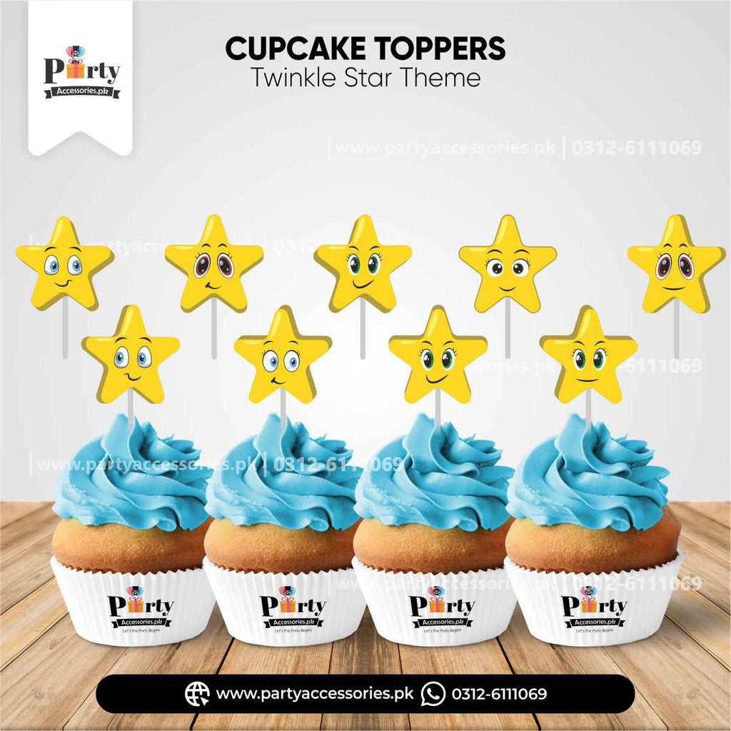 Customized Twinkle Star Girl Theme Cupcake Toppers