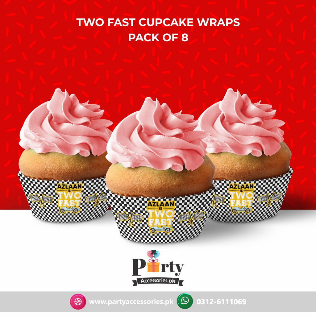 Two Fast theme Cupcake wraps (8 pcs)
