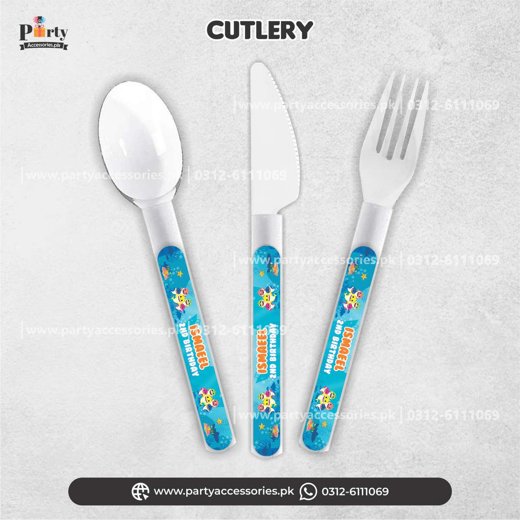 Baby shark theme cutomized cutlery set 