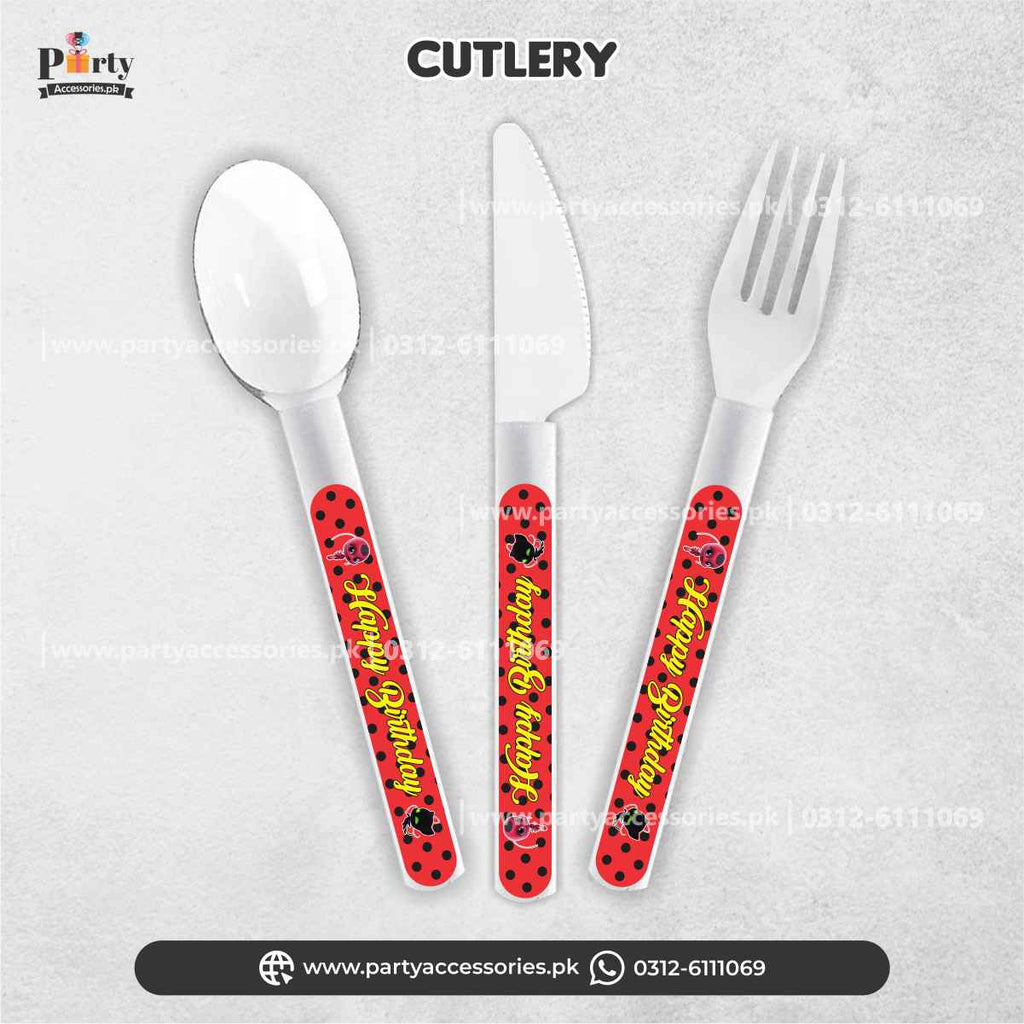 Miraculous ladybug theme cutlery set 