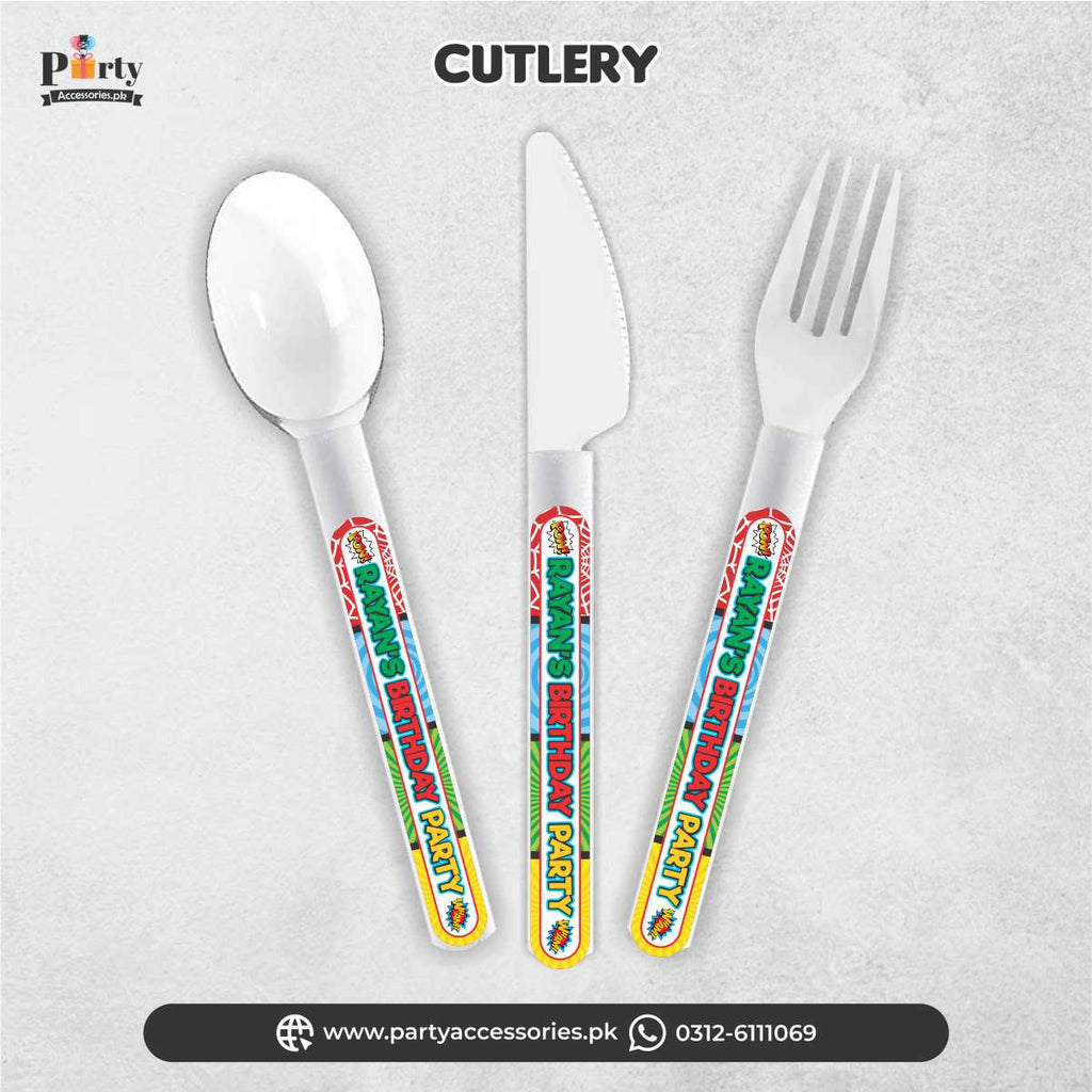 superheroes theme customizes cutlery set 