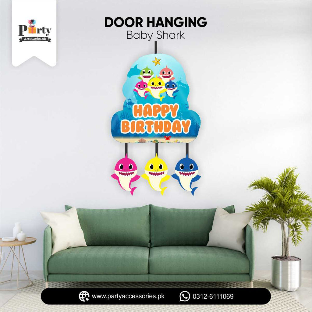 Baby Shark Theme Birthday Party Decorations | Customized Wall / Door Hanging