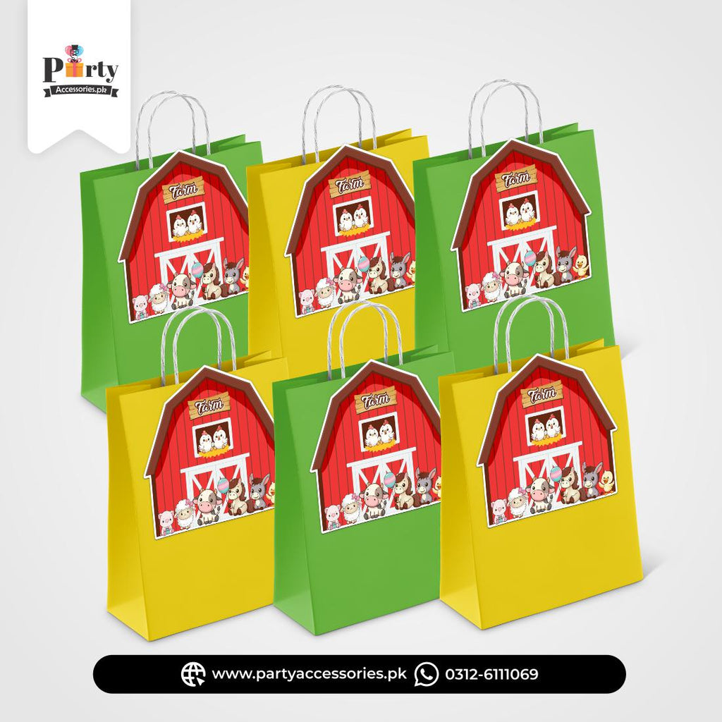 Farm Animals Theme Birthday Goody Bags | Premium Party Favors 6 pcs Pack