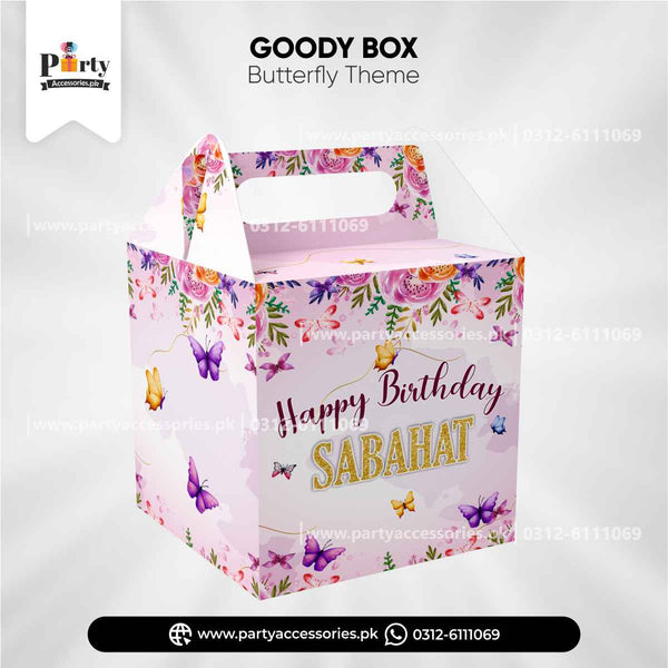 Customized Butterfly Theme Favor / Handle Goody Boxes