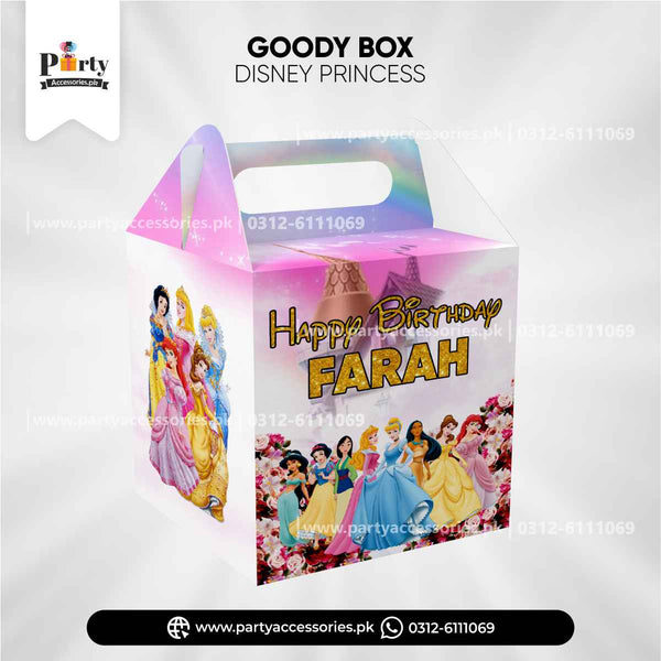 Disney princess theme customized favor / goody boxs for party decoration