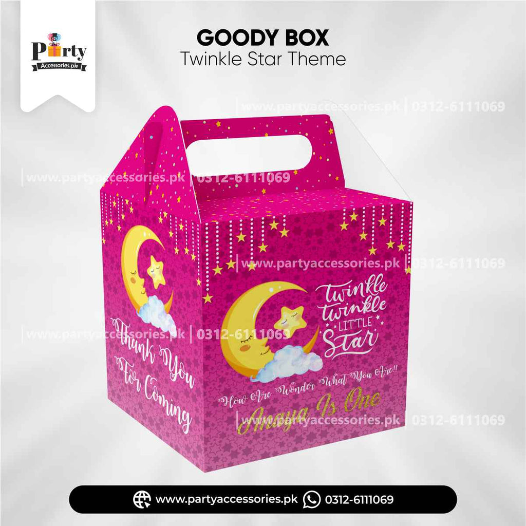 Customized Twinkle Star Girl Theme Favor / Handle Goody Boxes