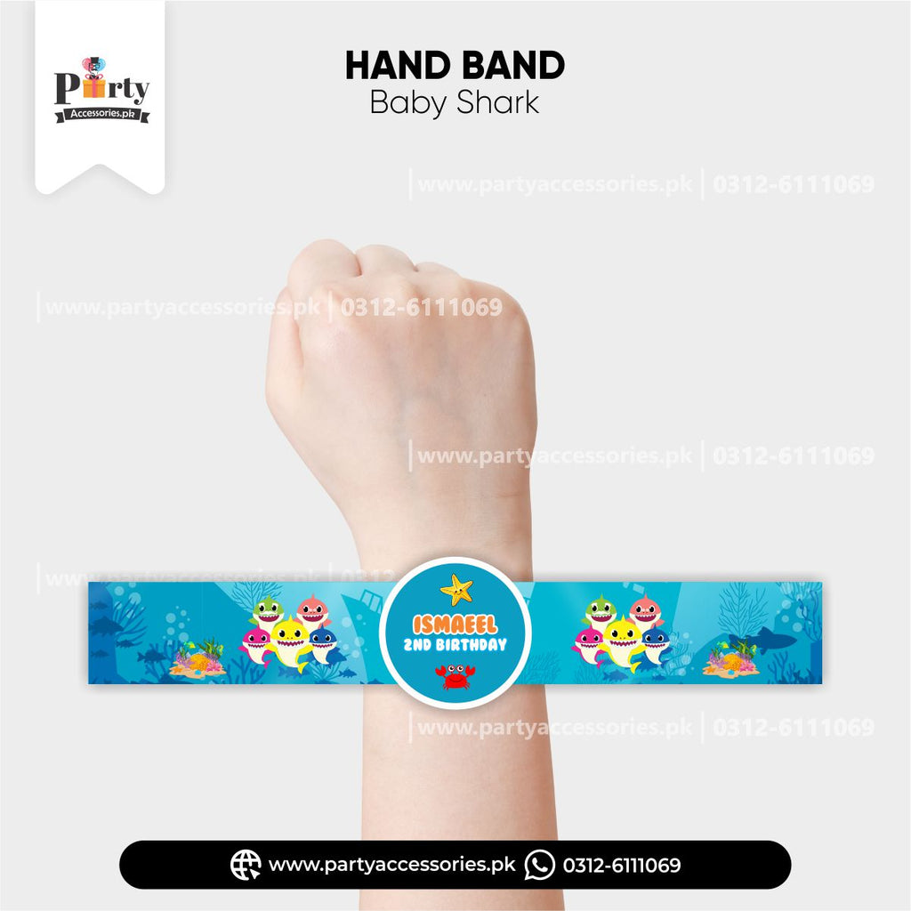 Baby shark theme customized hand / wrist band for party celebration