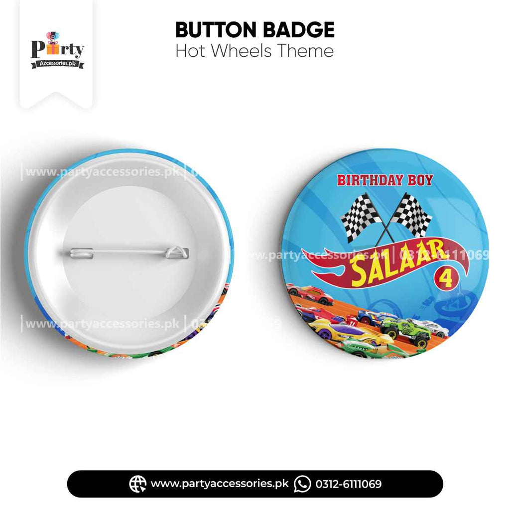 Hot Wheels Theme Customized Button Badge for Birthday Party Celebration