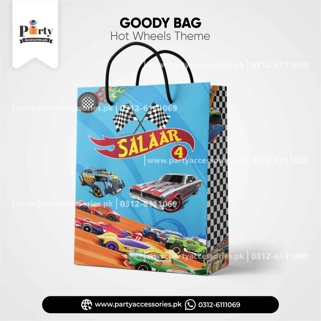 Hot Wheels Theme Customized Favor / Goody Bags for Birthday Party Decoration