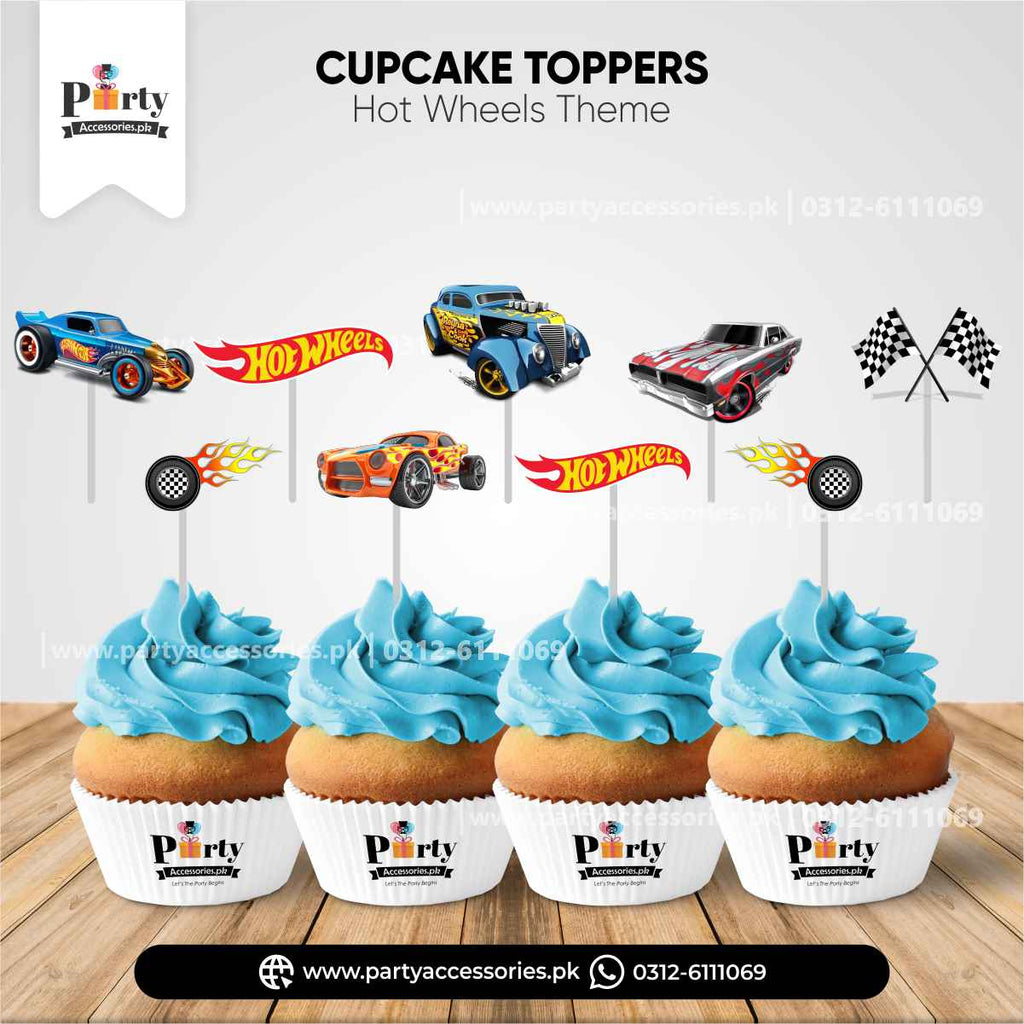 Wheel Topper Hot Wheels Theme Cupcake Toppers for Birthday Decoration (Pack of 15 ...