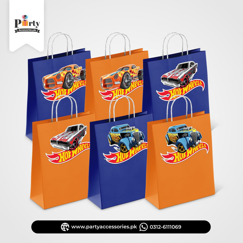 Hot Wheels Theme Birthday Goody Bags | Premium Party Favors 6 pcs Pack