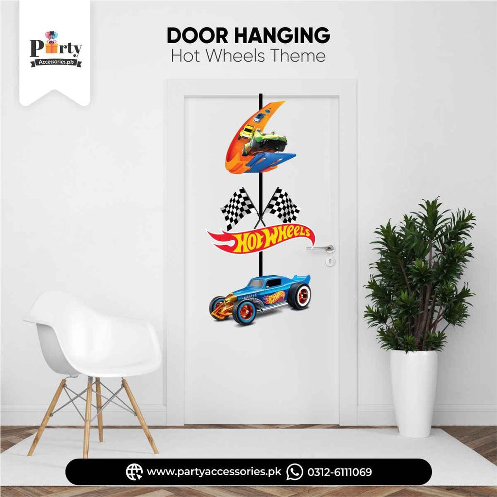 Hot Wheels Theme Customized Door Hanging for Birthday Party Decorations