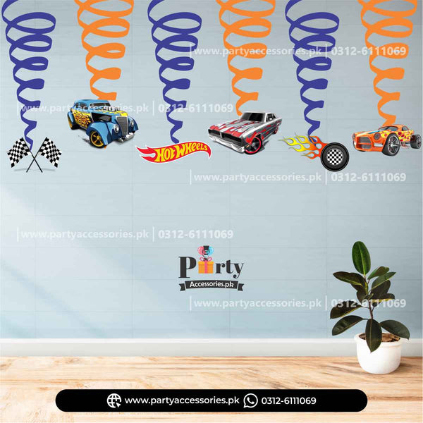 Hot Wheels Theme Spiral Hanging Swirls Decoration for Birthday Party Decorations