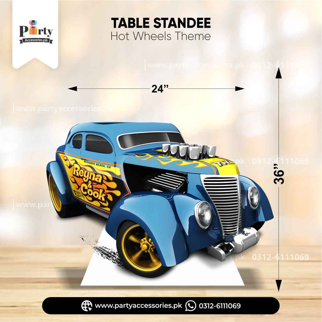 Hot Wheels cars standing cutouts for birthday party decoration