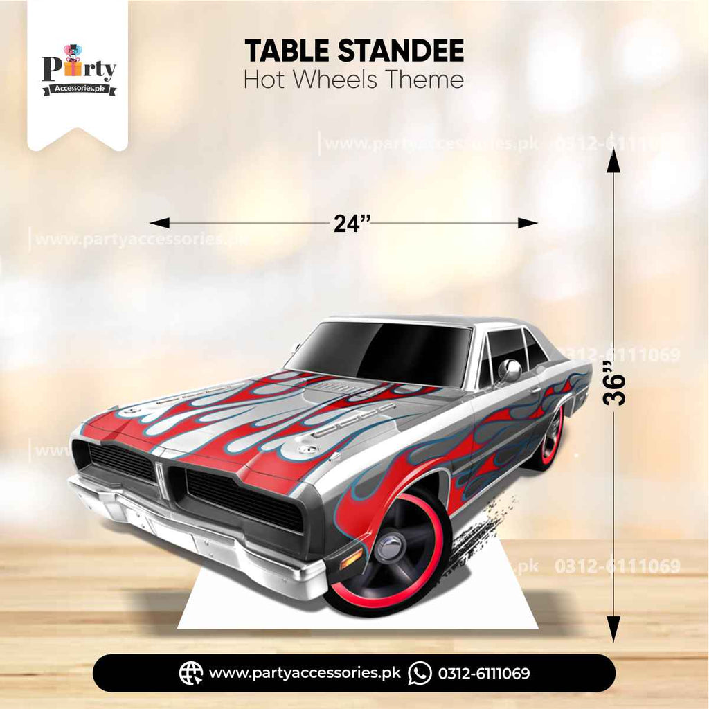 Birthday party decoration in Hot Wheels cars cutout