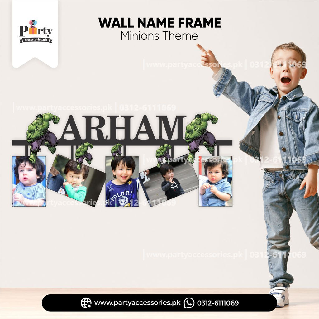 hulk theme customized wall name frame 
