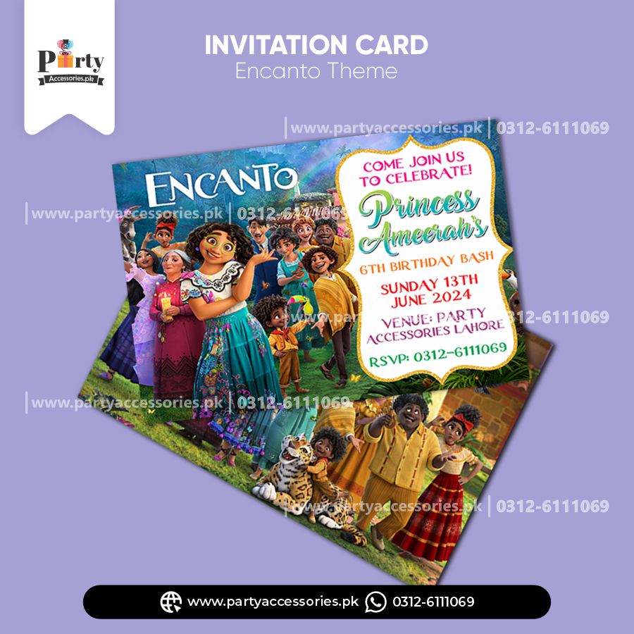 encanto theme customized invitation cards for birthday party invites
